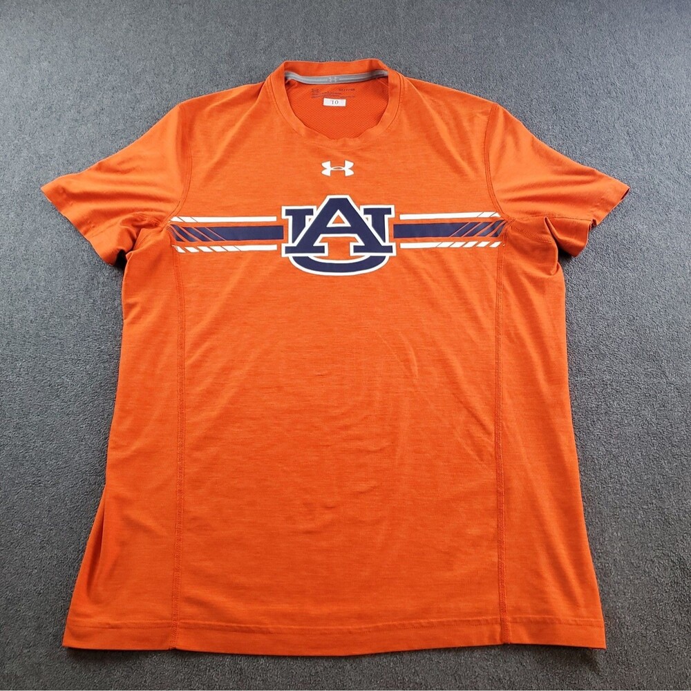 Under Armour Auburn Tigers TShirt Mens Size Large Orange NCAA Performance